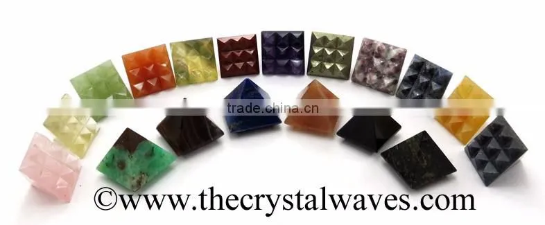 Blue / Black Tiger Eye Agate Lemurian Master Pyramid