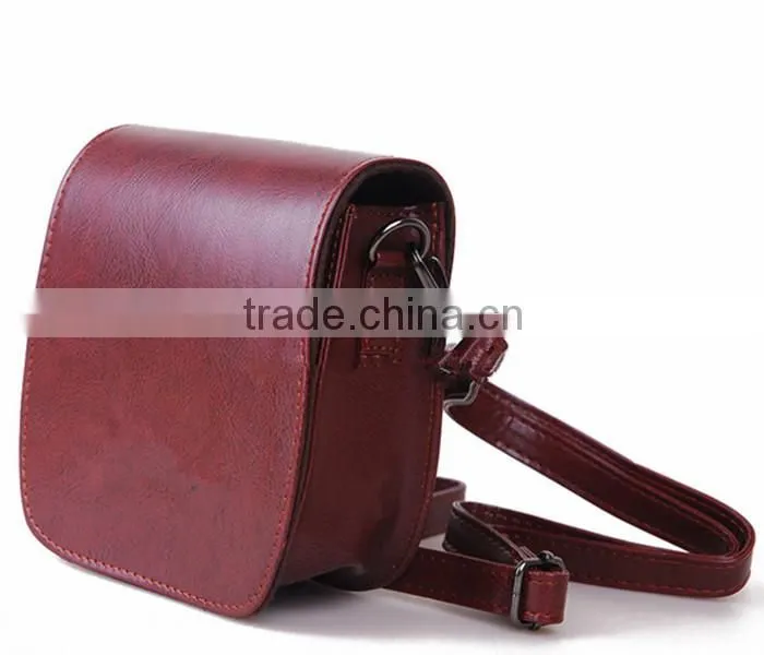 Factory lovely stylish leather Camera Bag for girl in Dongguan