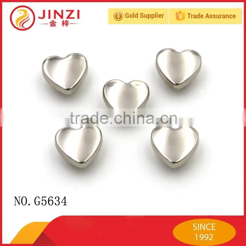 Heart shaped metal rivet button for shoes/handbag/leather bag