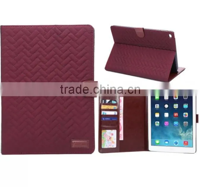 Fashion Luxury Grid Soft Leather Case For iPad Air 2