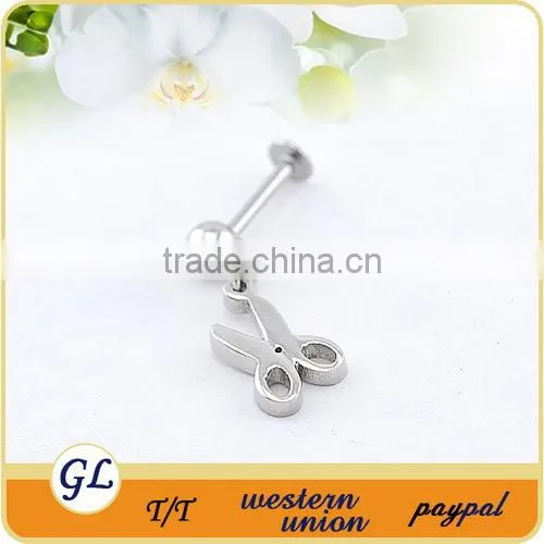 Scissors logo labret body piercing jewelry