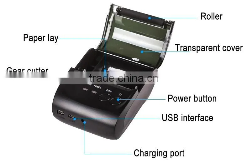 Mini Mobile Thermal Printer Line Printing For Restaurant Food Delivery Transportation IMP006