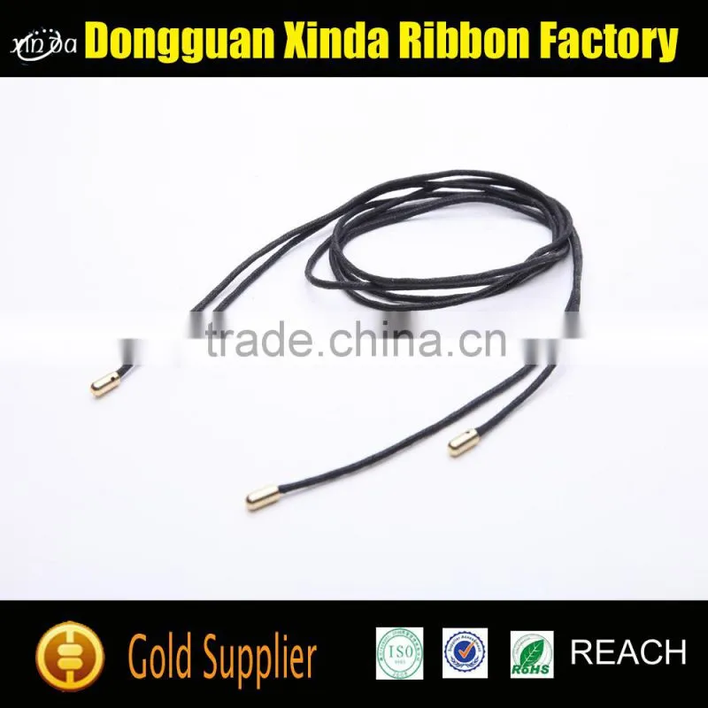 New Product Black Waxed Shoelaces, Metal Tips Waxed Shoelaces