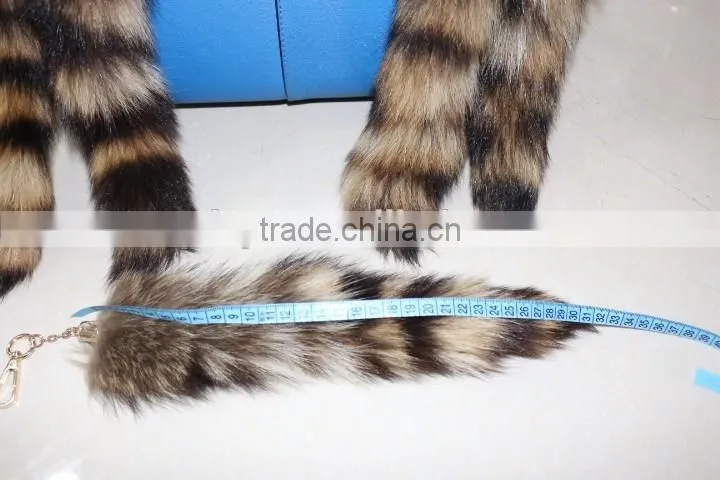 Wholesale Natural Color Fox Tail Fur Keychain / Fox Fur Tail