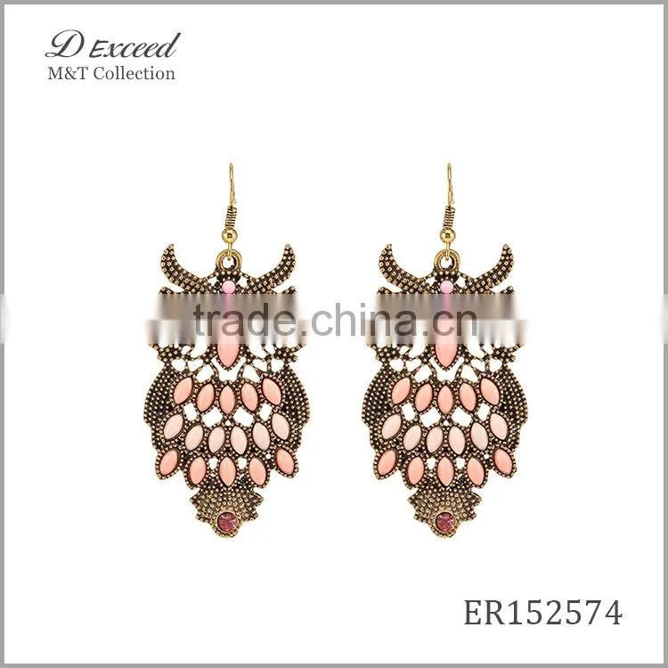2016 Fashion Designs Women's Vintage Jewellery Earrings Bohemian Style Owl Gold/Silver Plating Drop Earrings