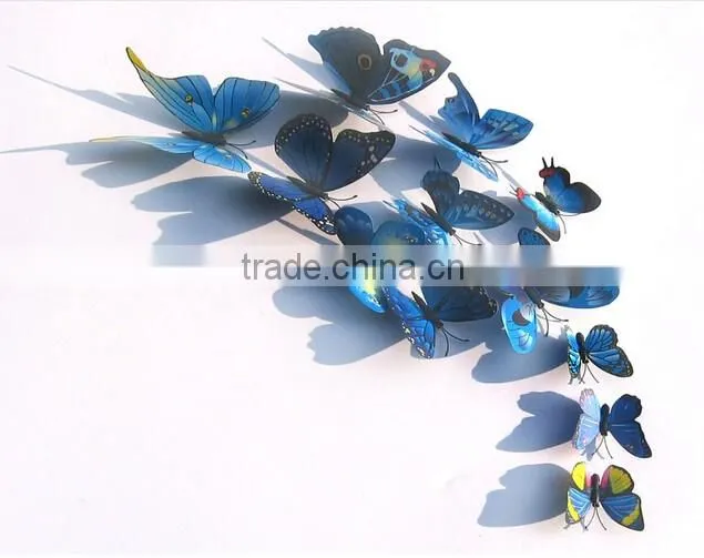 New 3D DIY 12PCS Multi-Color Butterfly Wall Sticker Home Wedding Room Art Decor