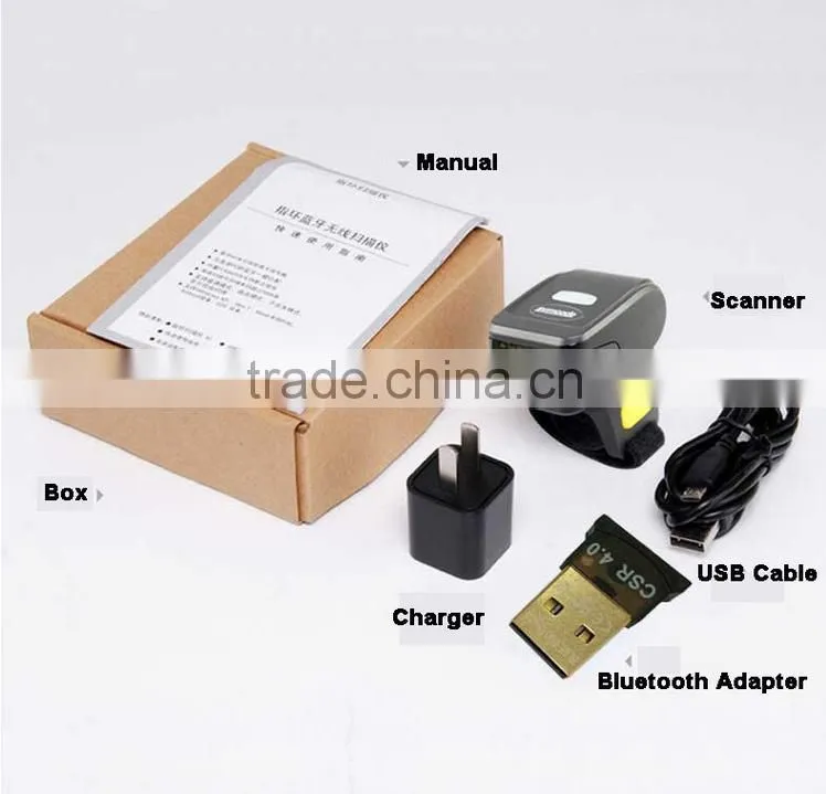 1D Bluetooth Portable Wearable Ring Barcode Scanner BR30 Mini Scanner