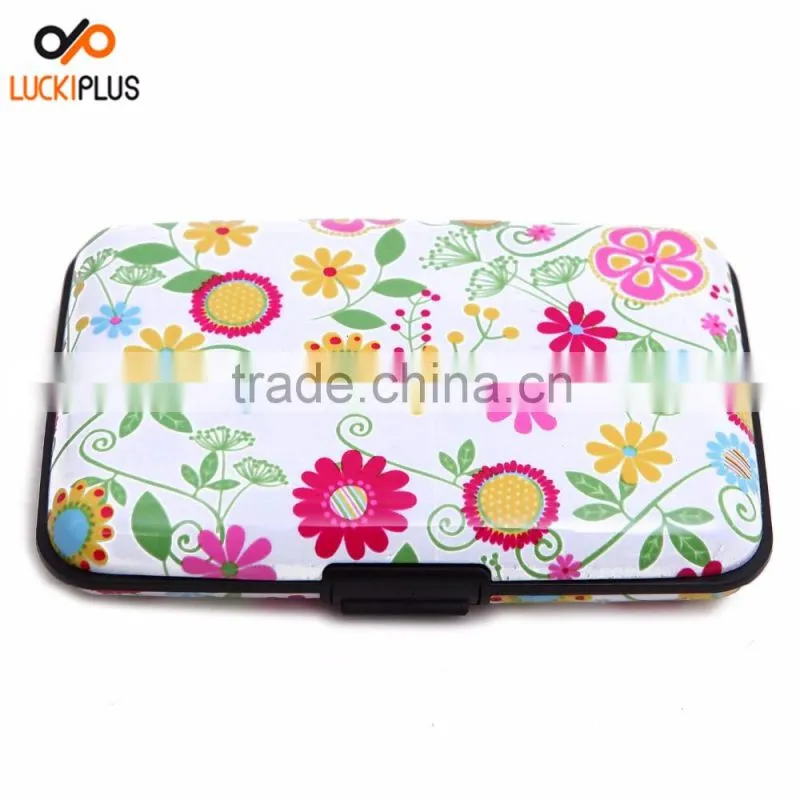 Luckiplus Inventory Sliver Pattern Aluminum Wallets Identity Theft Blocker