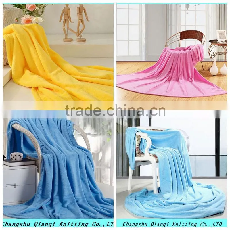 Colourful coral fleece blanket