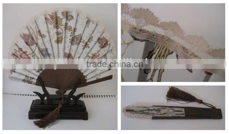 Japanese Style Shell's Shape Cloth Bamboo Fan