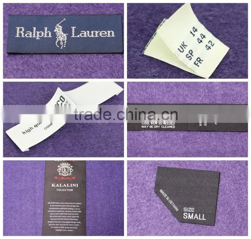 Fabric Woven Printed Clothing Label, 100% Polyester Satin Nylon Garment Care Label, Woven Garment Label
