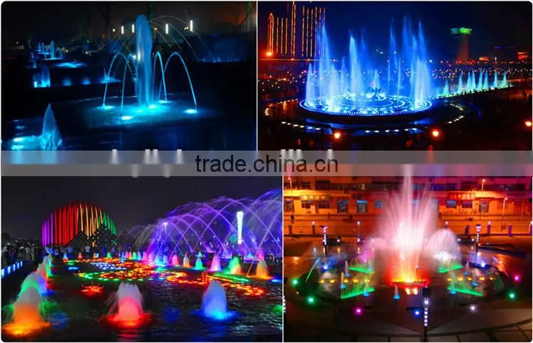 High Power Extra Brightness LED Underwater Fountain Lamp 9x3W External RGB Remote Control Stainless Steel Shell Clear PC Cover