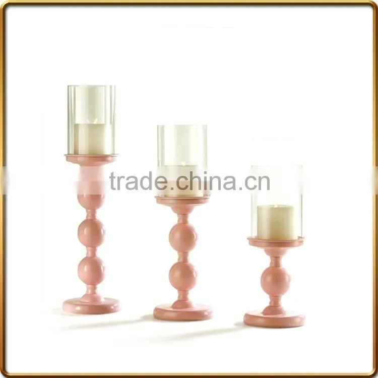 Cold Rolled Steel Metal Hurricane With Clear Glass And Color Stand