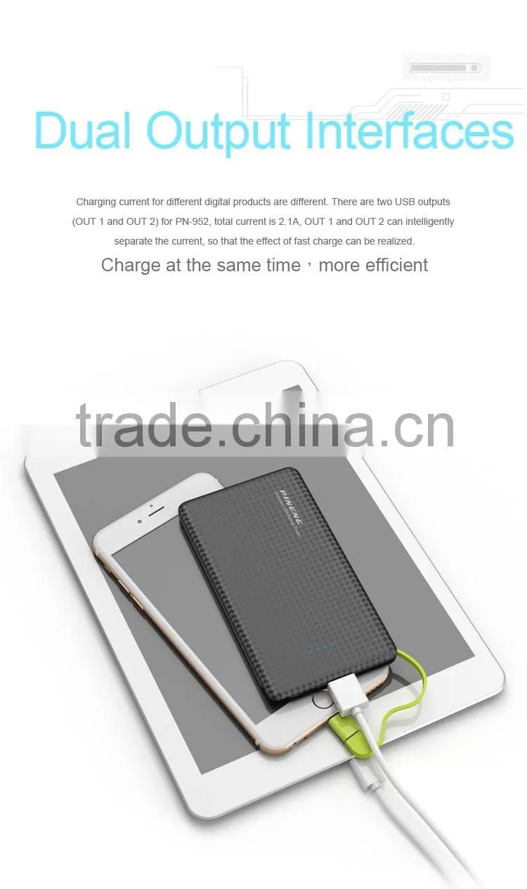 PINENG PN-952 2016 New Version Ultra-thin 5000mAh Credit Card Power Bank