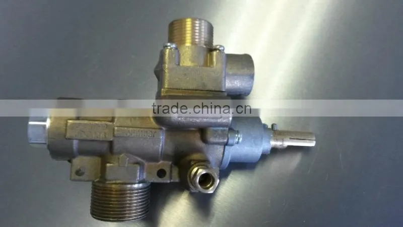 Brass safety emergency shut-off gas automatic valve with pilot port for kitchen equipment