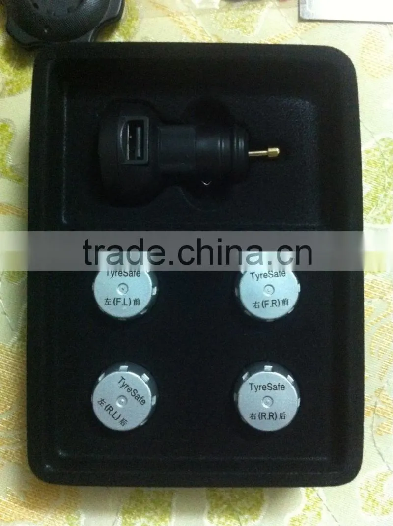 Tyresafe TPMS Car Tire Pressure Monitoring System With 4 External Sensors High Quality TPMS for Your Safety Support BAR and PSI