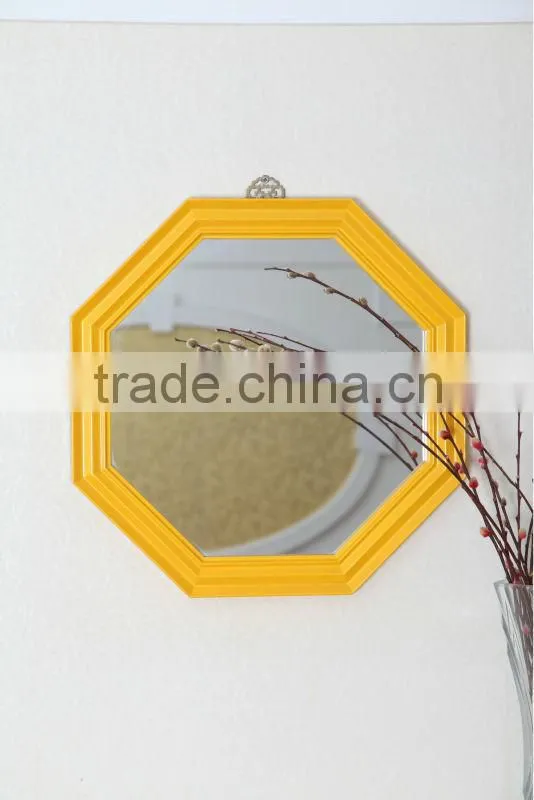 Hanging Mirror Wooden White Frame Octagonal Mirror