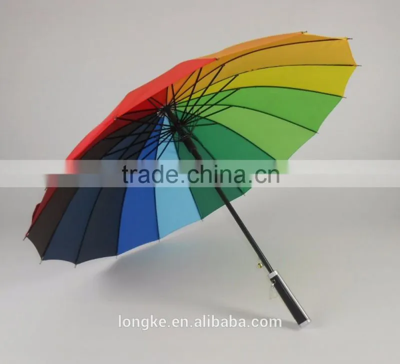 16 colors rainbow golf umbrella