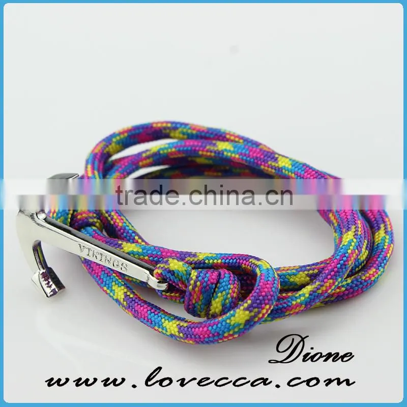 High Quality Colorful Leather Anchor Bracelet for Jewelry