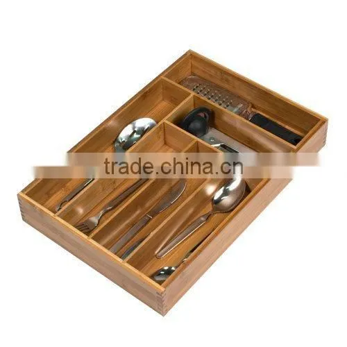 Bamboo profundo Cutlery Organizador