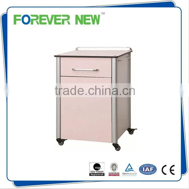 YXZ-803 plastic bed side cabinet with wheels