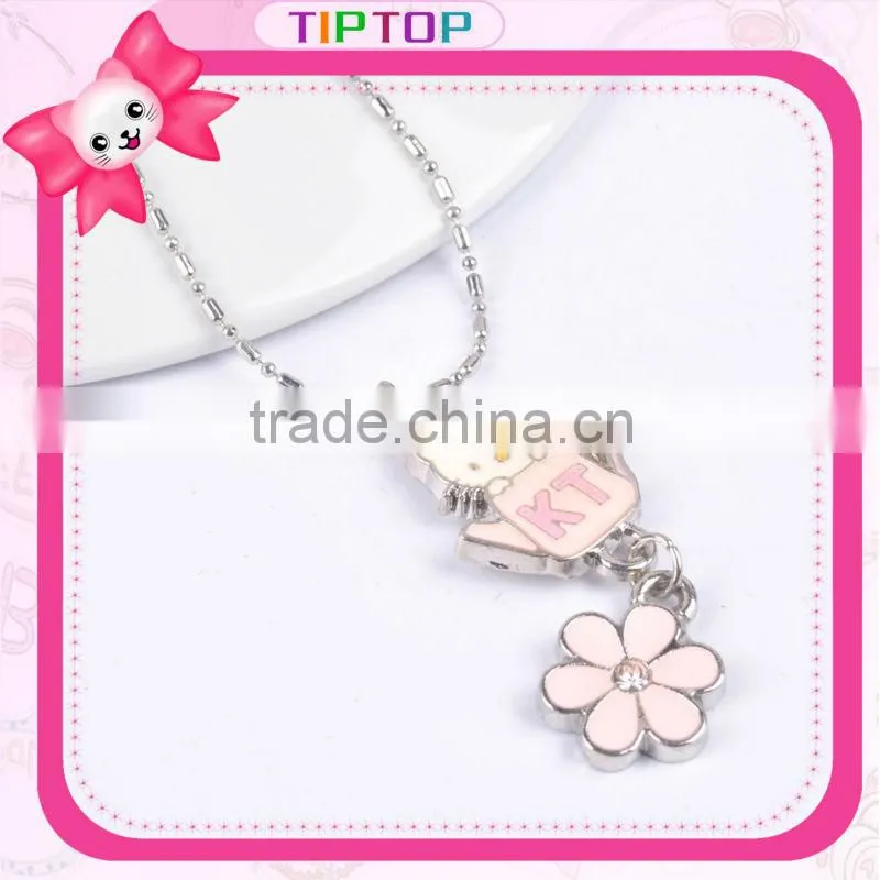 Letter pendant hello kitty head necklace