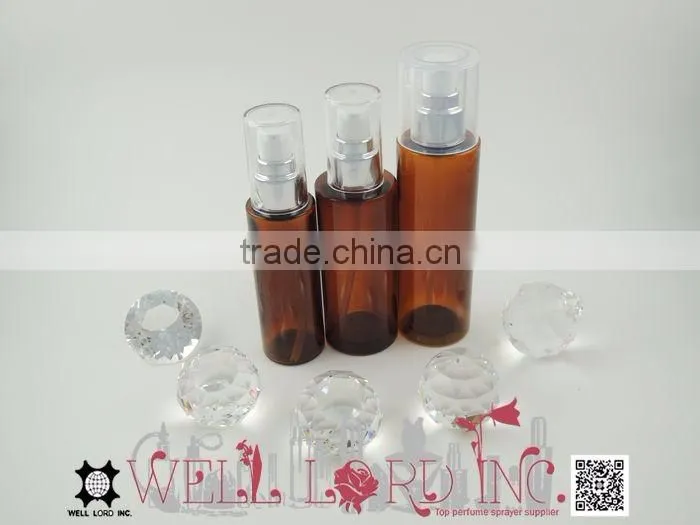 55ml special amber clear PET bottle with lotion pump