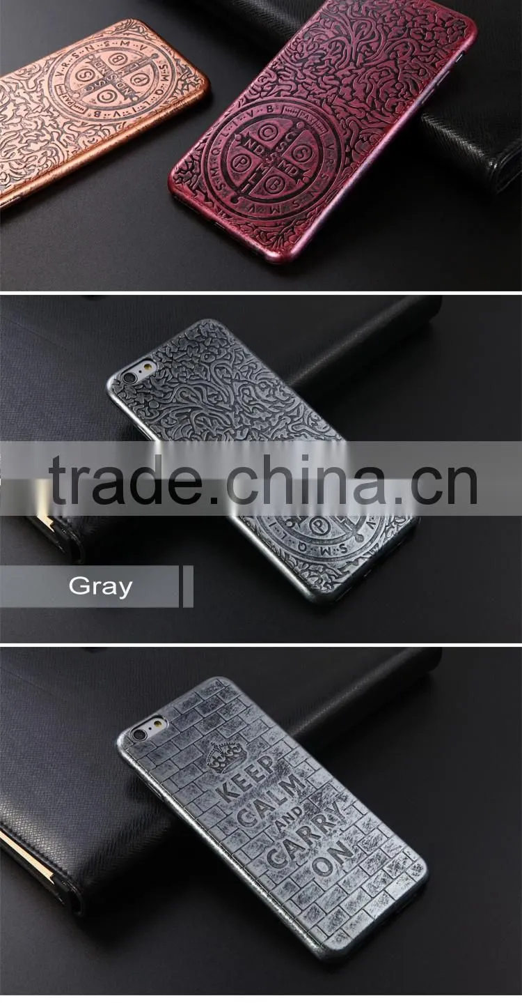 Hot Selling 3D Bronzy Copper Phone Case TPU Rubber Soft Case Back Cover Shell Compatible For iPhone 5 6 6S Series