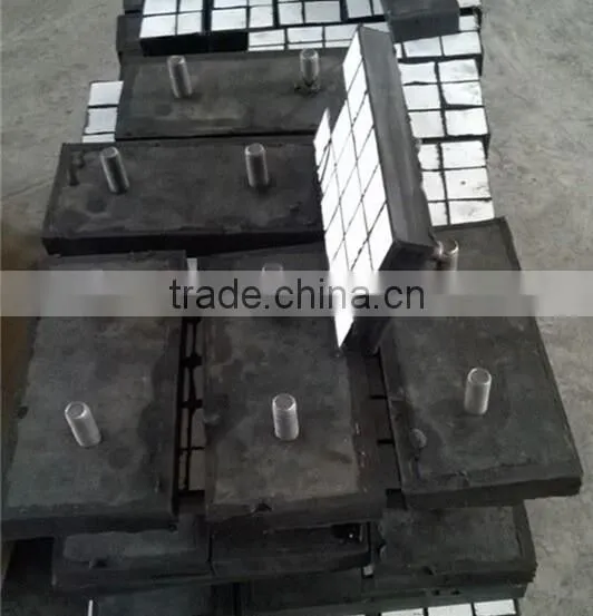 Ceramic rubber liner with square ceramic tiles imbedded, wear liner, bolt connection