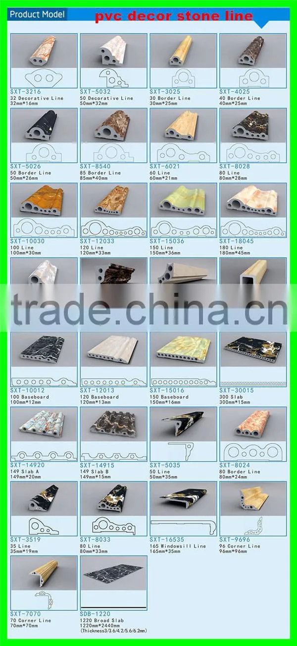 pvc decorative plastic faux marble stone frame