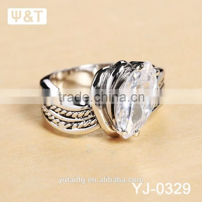 Jingli Jewelry Gemstone Rhodium Plated Women Ring (YJ-329)