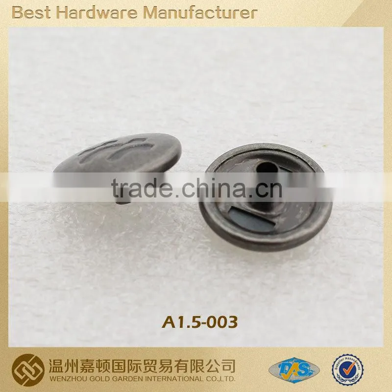 Alloy-made snap button cover for Apparel/custom snap button cover