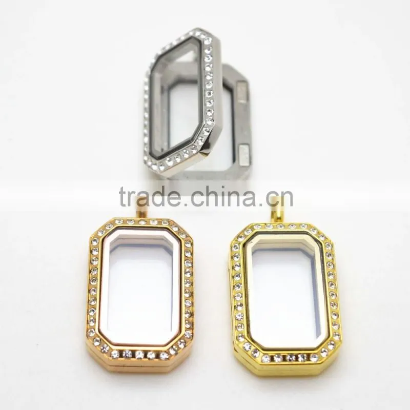 colorful crystal lockets floating charm