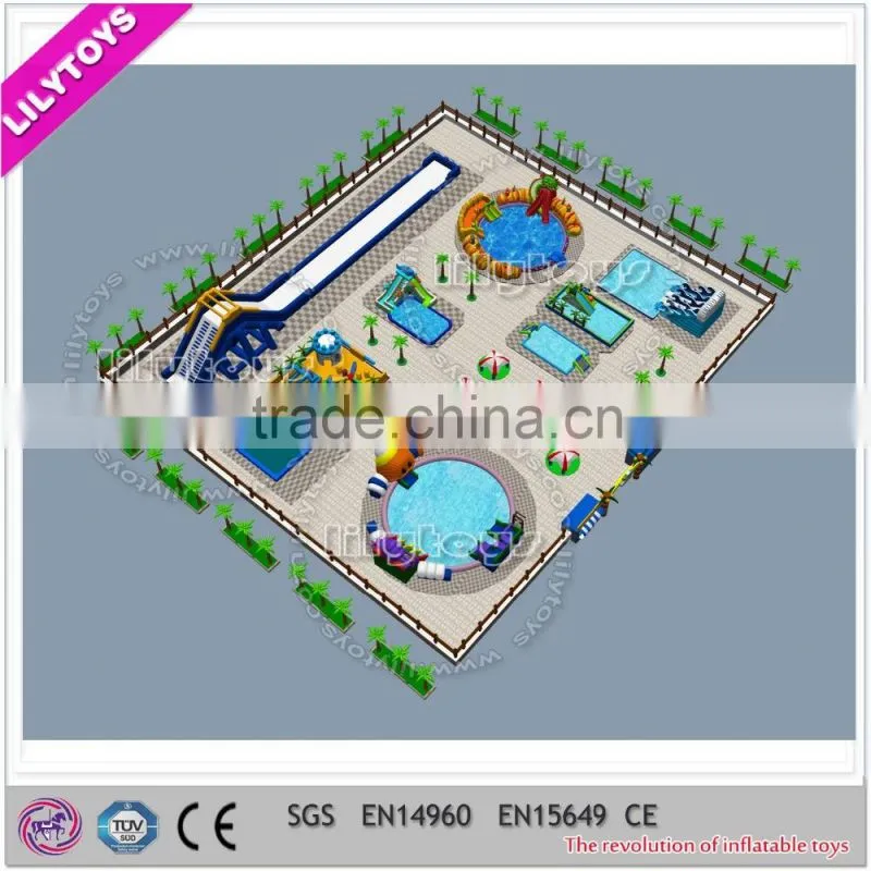 Best amusing inflatable type water park business plan, water park design, water park