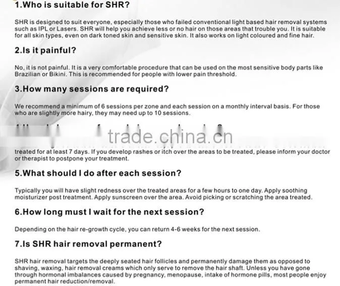 ipl shr machine / shr ipl hair removal machine pain free