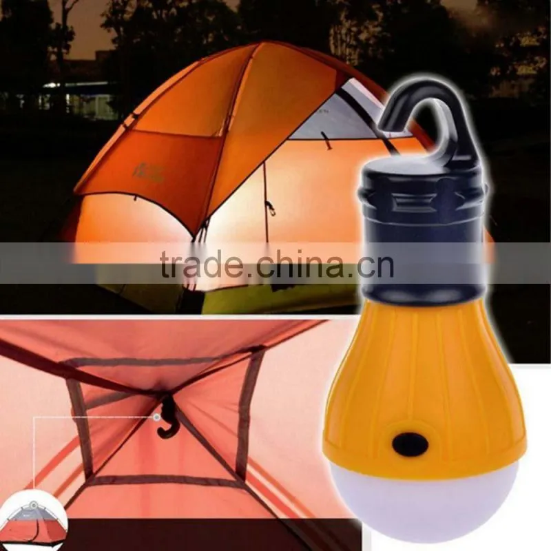 Portable Outdoor Camping Lamp Tent Light Torch Flashlight ABS Plastic 3LED Fishing Lantern Lamp with Hanging Hook