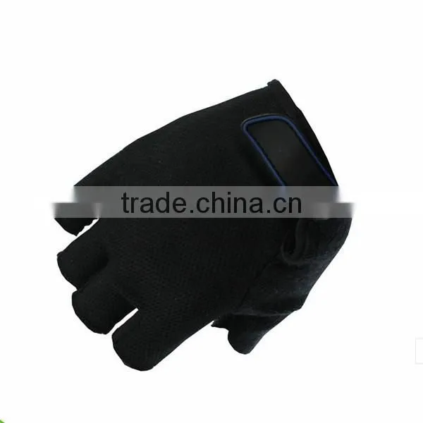 glowing logo Leather Cycling Gloves 1/2 Finger Leather Gloves Fingerless weightlifting glove
