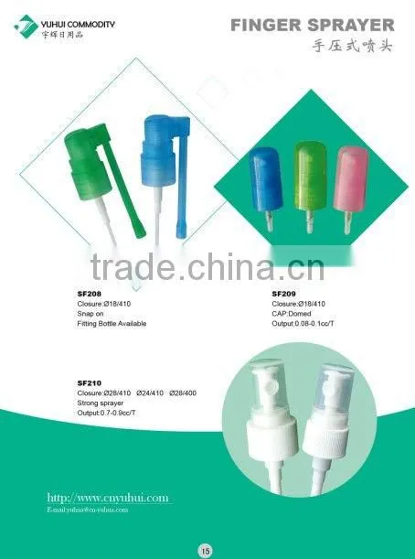 aluminium 20/410 finger sprayer pump plastic fine mist sprayer