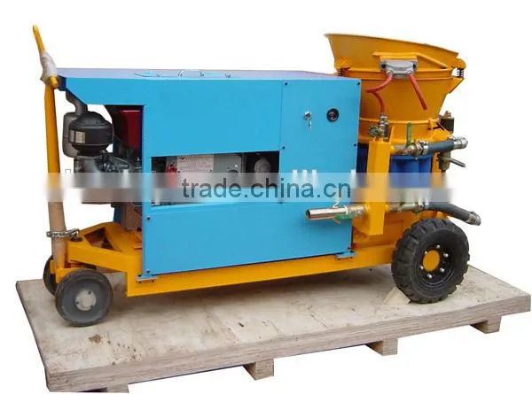 Underground application of concrete spray shotcreter
