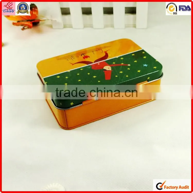 wholesale packing printing rectangle mini gift tin boxes for cookie