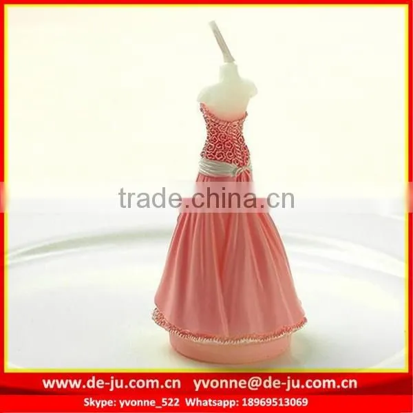 Pink Long Bridal Veil Dress Shaped Candle Wedding Favor
