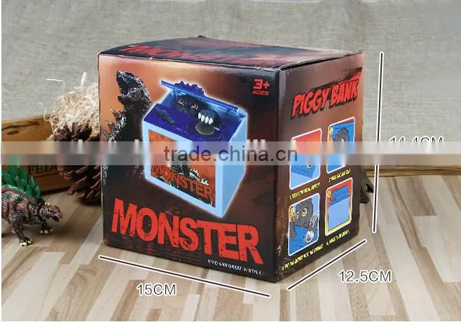 Latest Arrival Music Fancy Godzilla Stealing Money Piggy Bank, Electric Decorative Novelty Monster Coin Bank For Kids