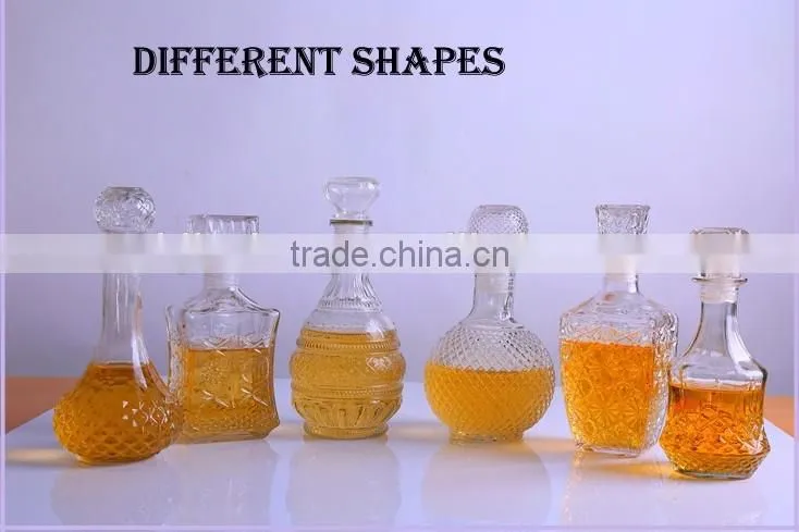 1000ml red wine unique shaped glass bottle with glass cork stopper