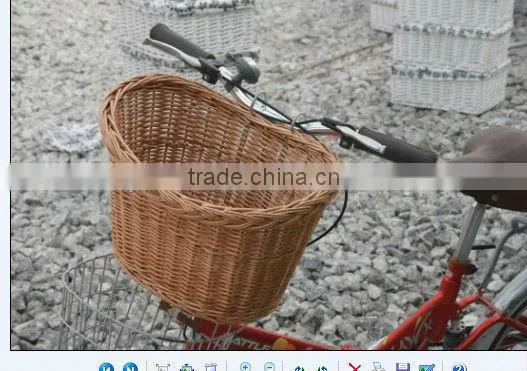 graceful half round wicker bicycle basket (manufacture)