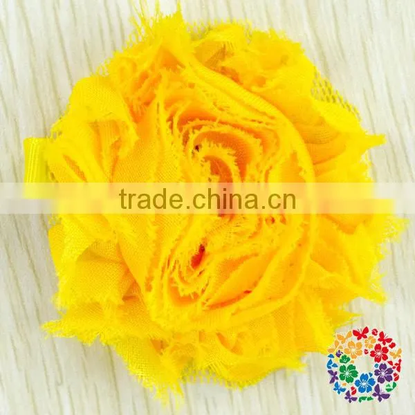 2015 Wholesale Beautiful Purple Artificial Chiffon Flower Shabby Flower Hair Clips For Kids & Girls