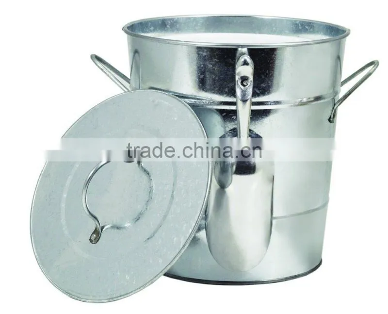 Wholesale Portable power coated metal ice bucket beer drink wine cooler with Scoop
