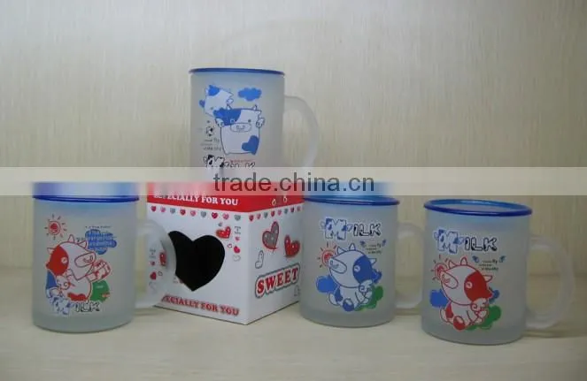 330ml 11oz customized frosted coffee water cup glass mug