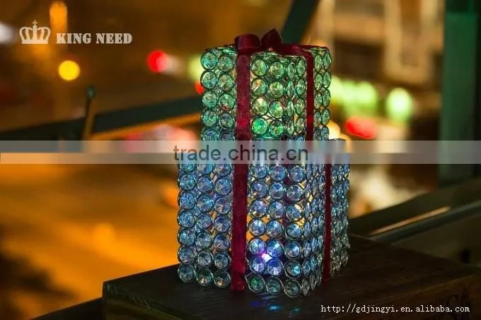 wholesale led Christmas decoration iron acrylic square gift box
