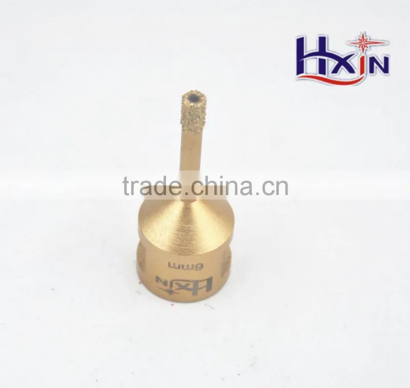 Gold color Brazed diamond hole saws for hard marble / High quality diamond core drill bits