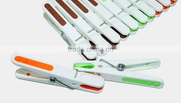 professional fashion TPR soft grip logo imprint spring strong printed clothes pin
